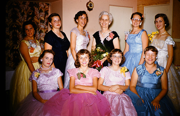 Linda & Mia Maids 4th ward 1956 2